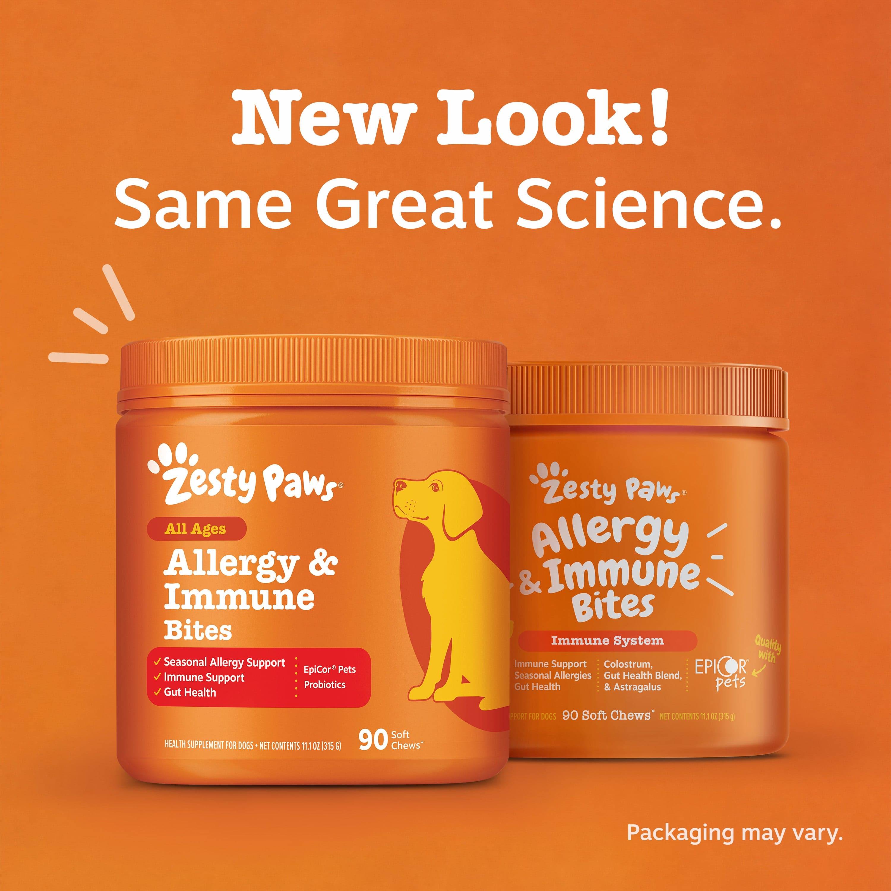 Zesty Paws Allergy & Immune Bites for Dogs - Lamb Flavor, 90 Soft Chews